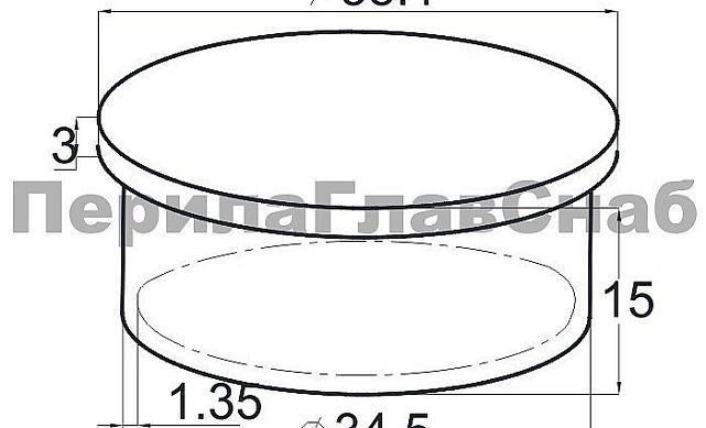 Заглушка на трубу Ø38.1 мм полированная литая (AISI 316) k093-4  2