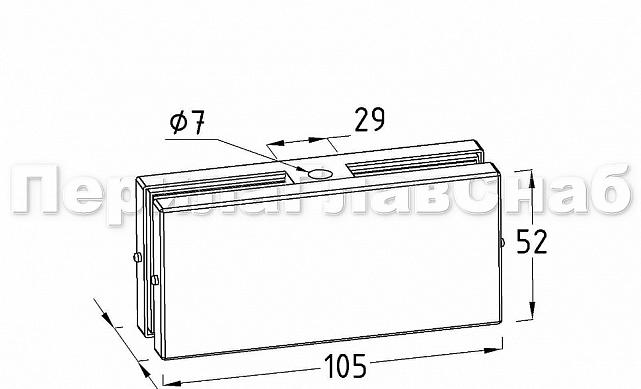 Коннектор стена-стекло 53х106, шлифованный t195 SSS 4