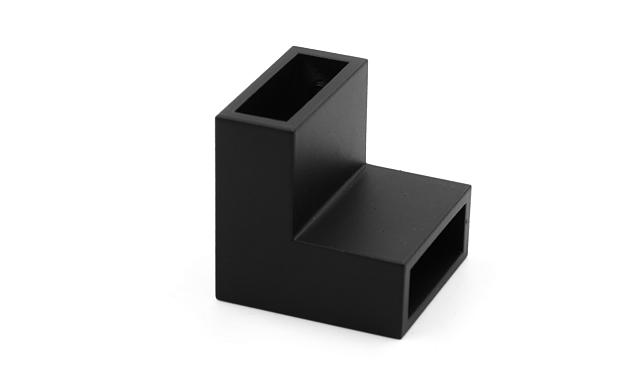 Соединитель труба-труба для трека 30х10 мм, 90°, нержавеющая сталь AISI 304, черная t460 BL 4