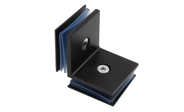 Коннектор для душевой кабины стекло-стекло 90°, 45х45, черный, t735 BZn 6