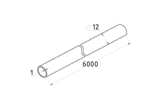 Труба круглая нержавеющая AISI 304 СТАНДАРТ+, Ø12x1х6000 мм, полированная Rk852 3