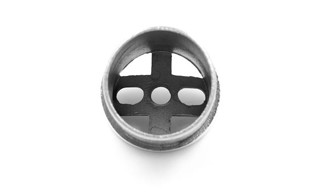 Наконечник седловина косая 30° на стойку Ø38.1 мм, под поручень Ø50.8 мм, литая, полированная, AISI 304, k045-1 4