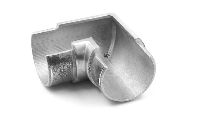 Отвод поручня с пазом Ø48.3мм, 90°, с двумя установочными кольцами, шлифованный 320Grit, (aisi 304) Фk237-2 3