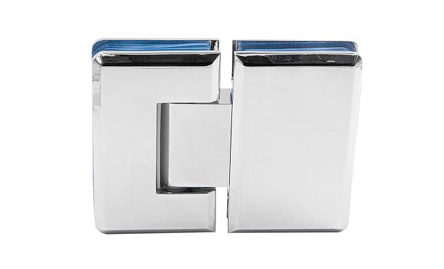 Петля для душевой кабины стекло-стекло 180° 90х55 мм латунь-хром, полированная t303 PC 6