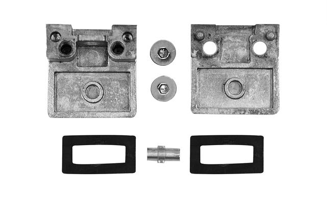 Стеклодержатель литой квадратный с вставками под стекло 8-10 мм, 4+4, на плоскость 41х22х42, полированный (AISI 304) k003-10 9