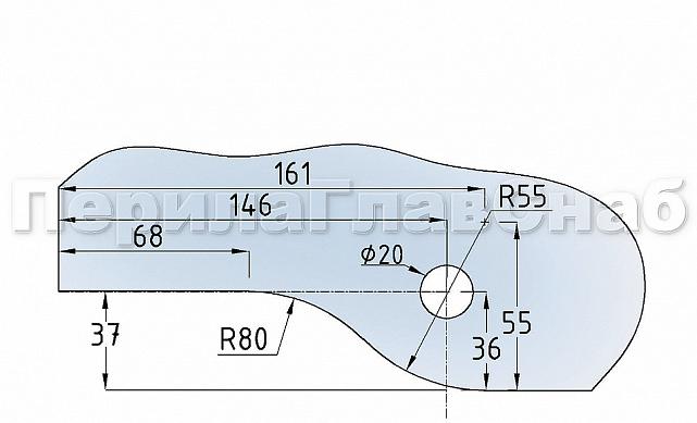 Фитинг на фрамугу с осью и монтажной пластиной, под алюминий t130 AL 4