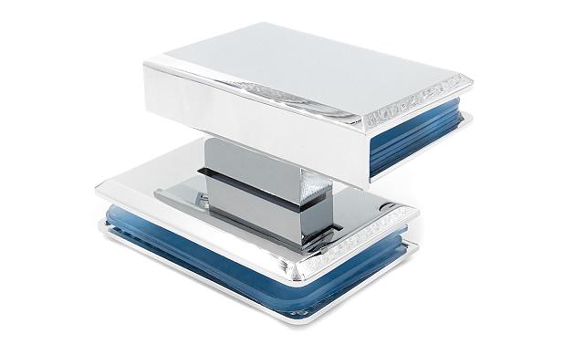 Петля для душевой кабины стекло-стекло 90° 90х55 мм полированный  t304 PSS 7