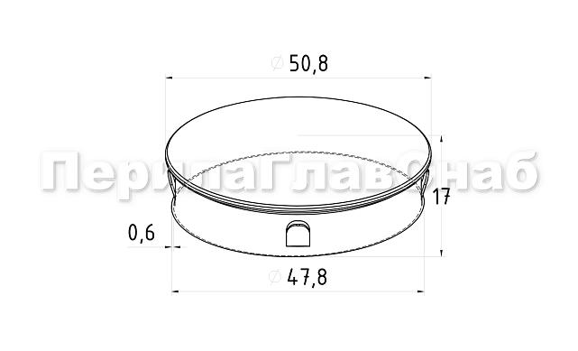 Заглушка штампованная на трубу Ø50.8х17 мм (AISI 304) полированная k014 2