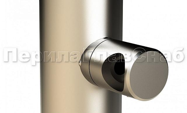 Стойка круглая Ø38.1: 2 штамп. зажимных стеклодержателя, полированная, высота 950 мм (AISI 201) k726-L 5