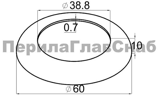 Низ стойки Ø38.1 мм, S=0.7 мм, полированный (AISI 316) k035-3 3